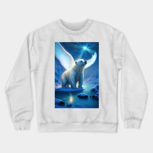 Magical Polar Bear Wishing Upon A Star Crewneck Sweatshirt